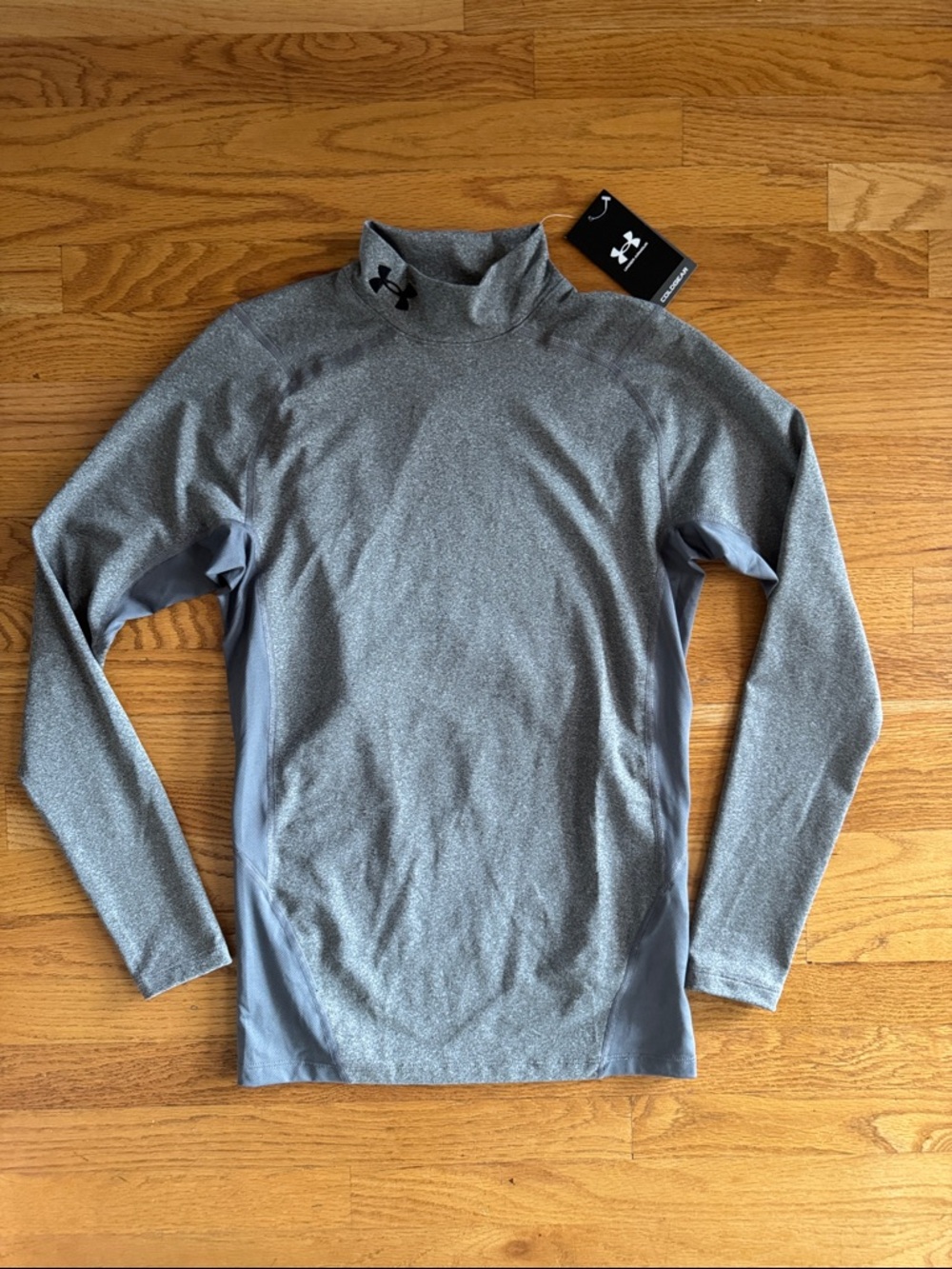 New! Under Armour Gray Long-Sleeve Compression Shirt Mock Coldgear